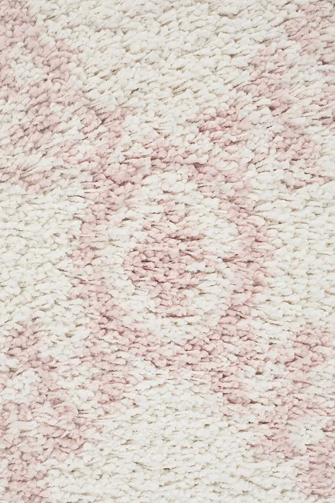 Sila 33 Pink Shaggy Rug Unitex