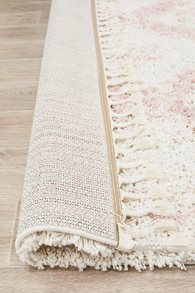 Sila 33 Pink Shaggy Rug Unitex