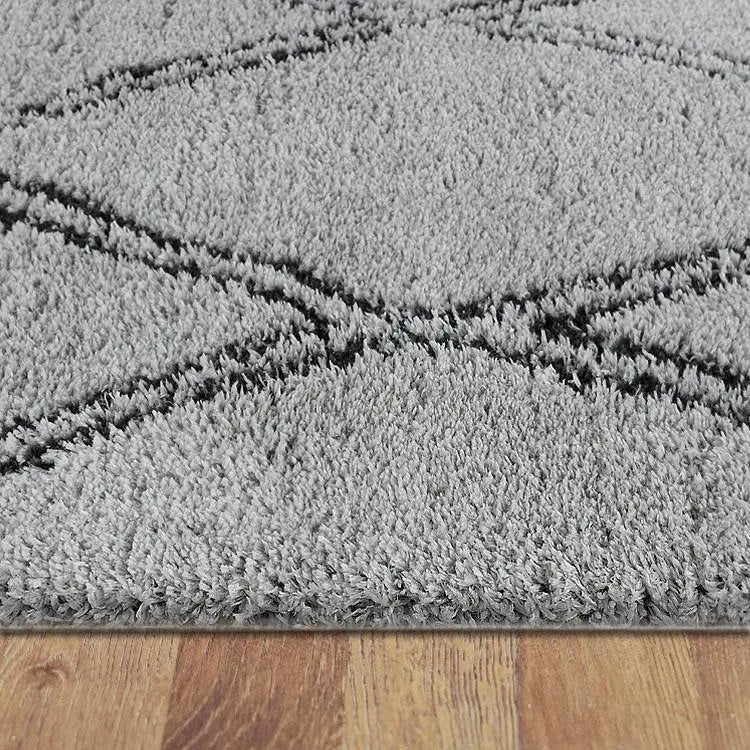 Sorento 329 Grey soft Shaggy Rug Saray Rugs