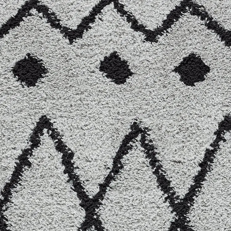 Sorento 844 Grey Tribal soft Shaggy Rug Saray Rugs