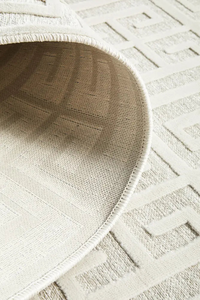 Yakamoz Brenda Natural White Runner Rug RUG CULTURE