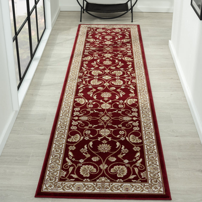 Oriental 512 Red Traditional Hallway Runner Saray Rugs