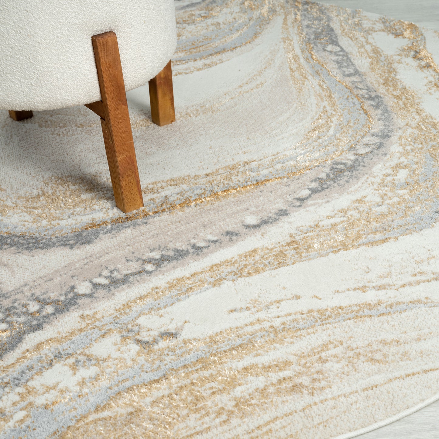Astana 184 Sand Modern Round Rug Saray Rugs