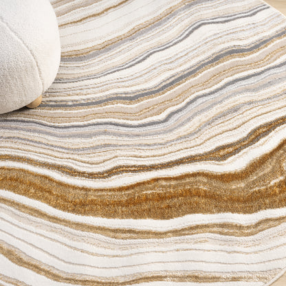 Astana 185 Stone Modern Round Rug