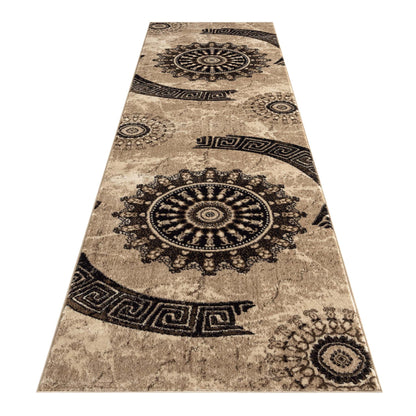 Chali 6447 Brown Hallway Runner Saray Rugs