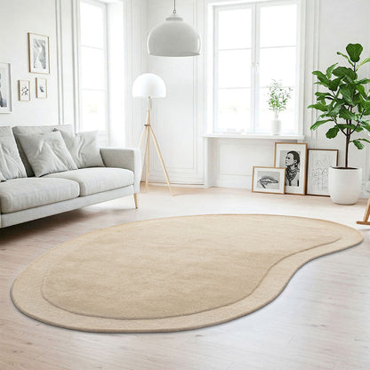 Camilla  Beige New Zealand wool Shape Rug Rug Culture