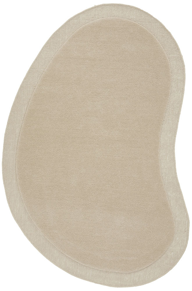 Camilla  Beige New Zealand wool Shape Rug Rug Culture