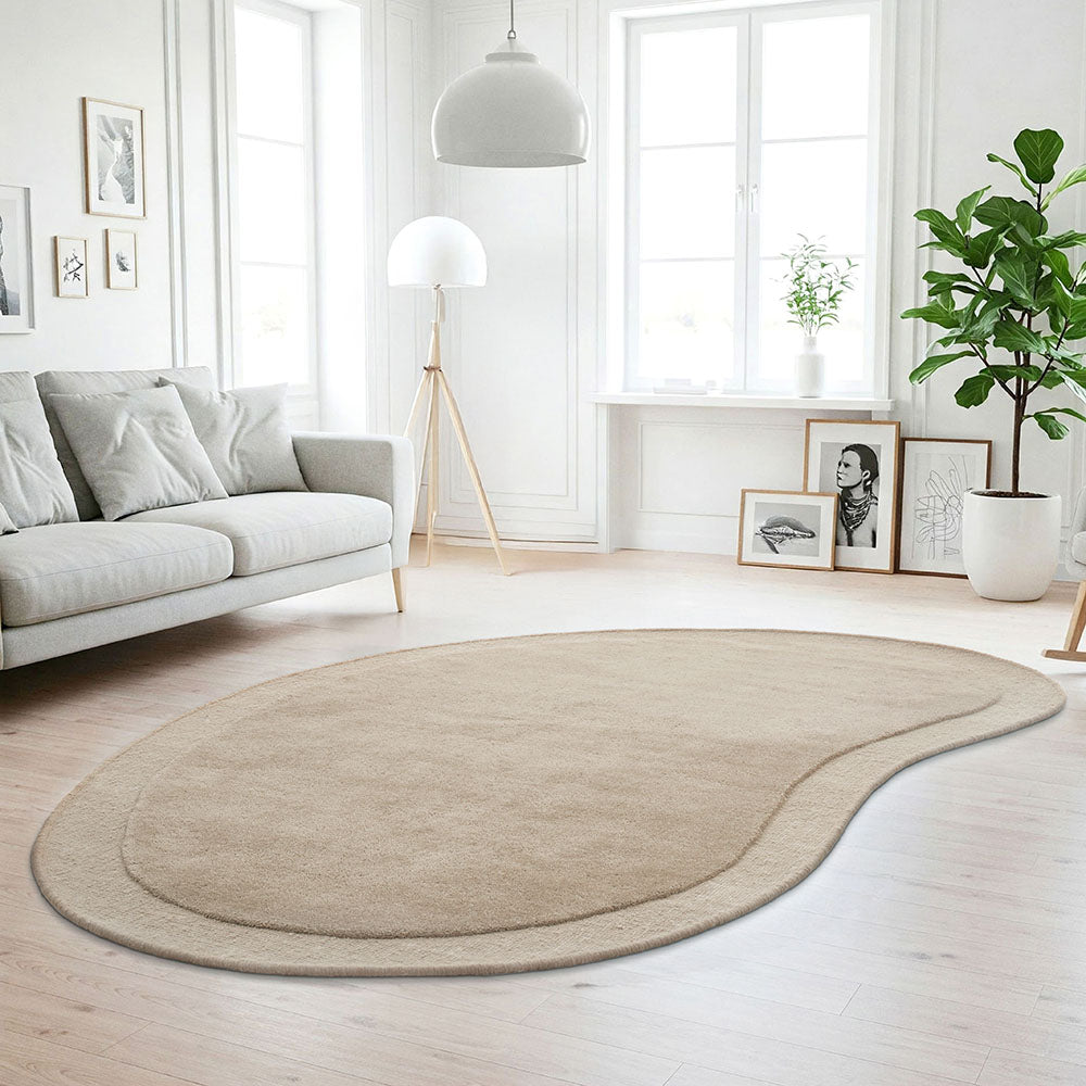 Camilla   Latte New Zealand wool Shape Rug Rug Culture