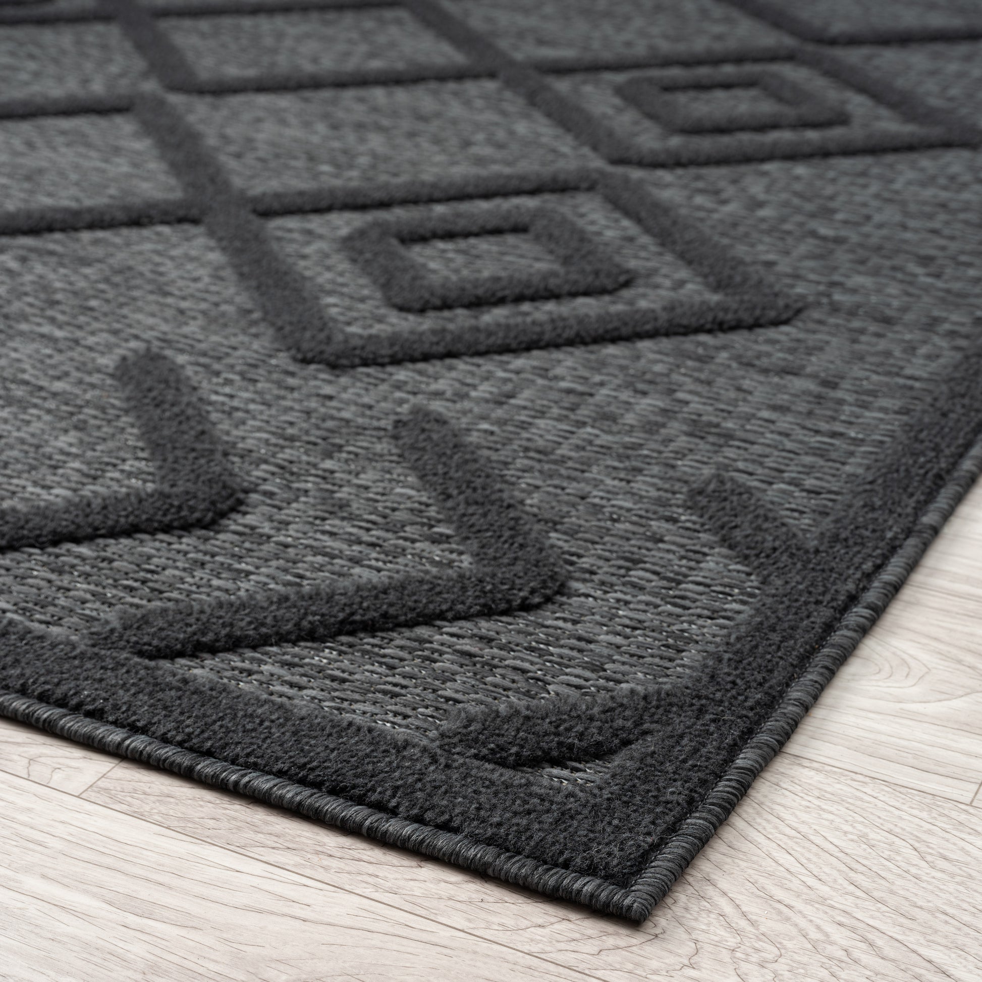 Calmer 416 Charcoal geometric patterns Rug Saray Rugs