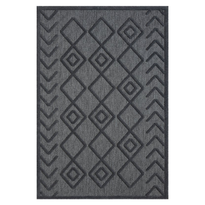 Calmer 416 Charcoal geometric patterns Rug Saray Rugs