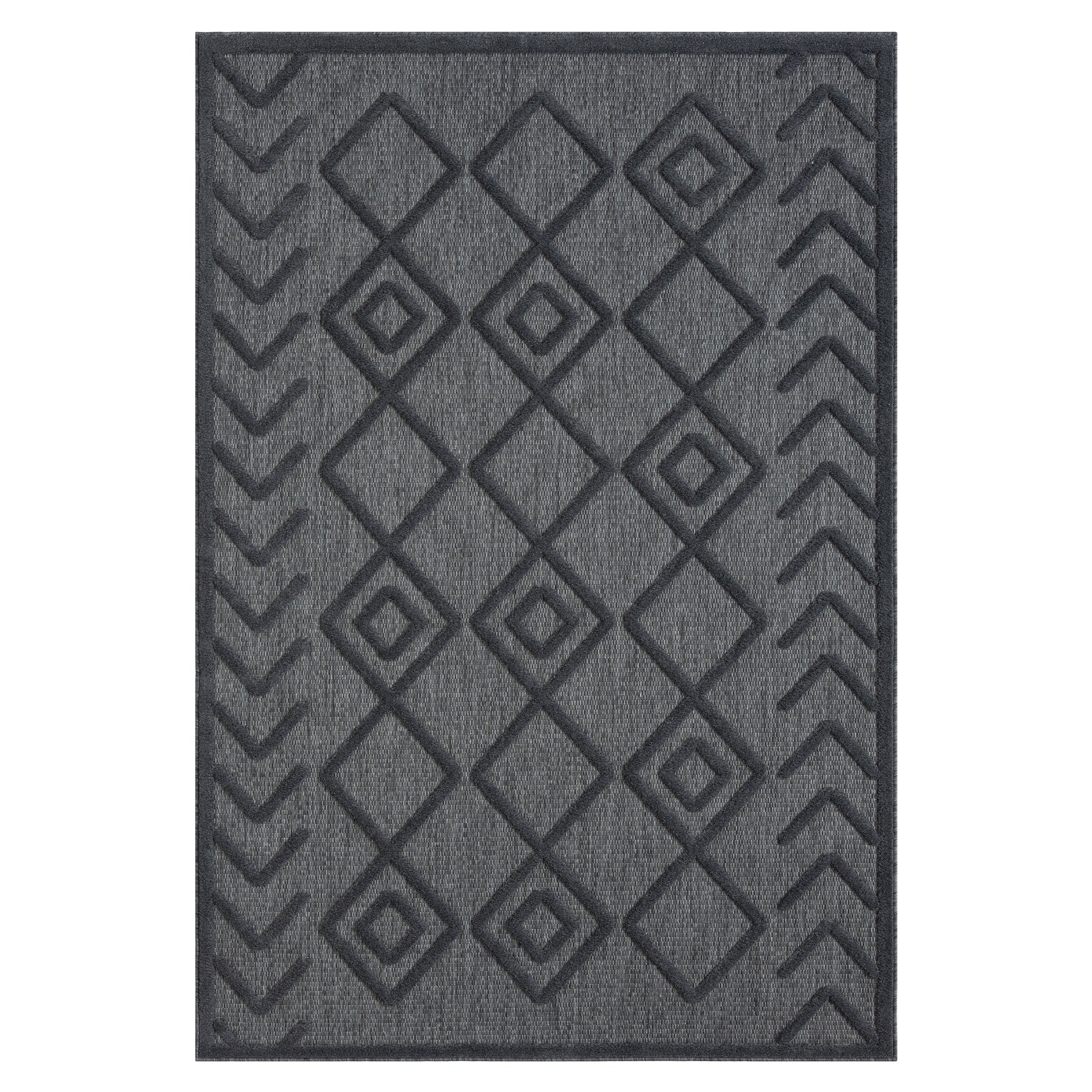 Calmer 416 Charcoal geometric patterns Rug Saray Rugs