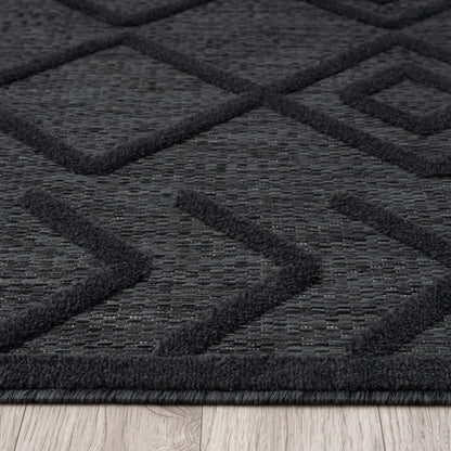 Calmer 416 Charcoal geometric patterns Rug Saray Rugs