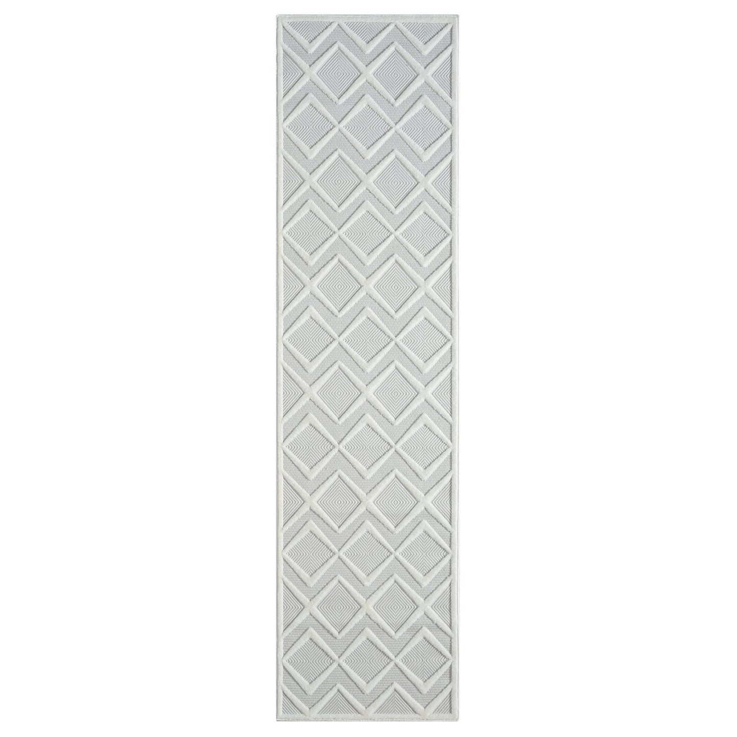 Calmer 417 Pearl geometric patterns Hallway Runner Saray Rugs