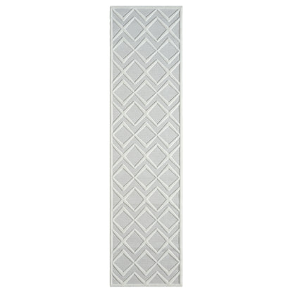 Calmer 417 Pearl geometric patterns Hallway Runner Saray Rugs