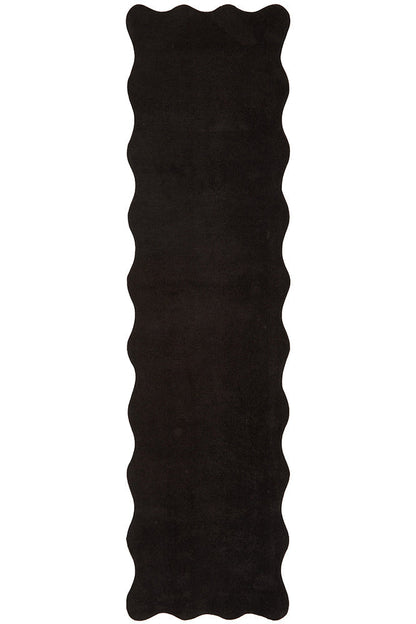 Everest  Black Washable Rug Rug Culture
