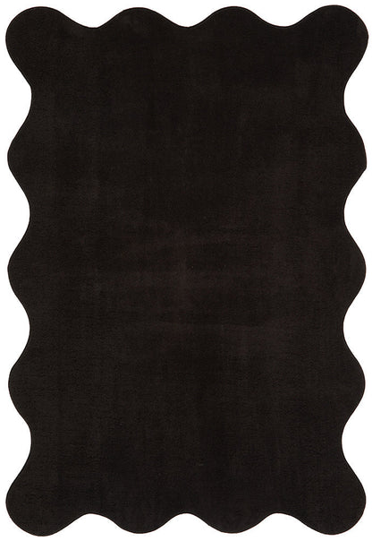 Everest  Black Washable Rug Rug Culture
