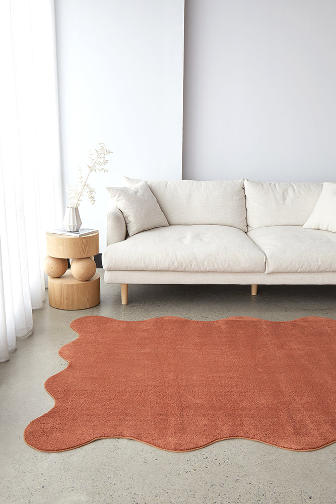 Everest  Terracotta Washable Rug Rug Culture