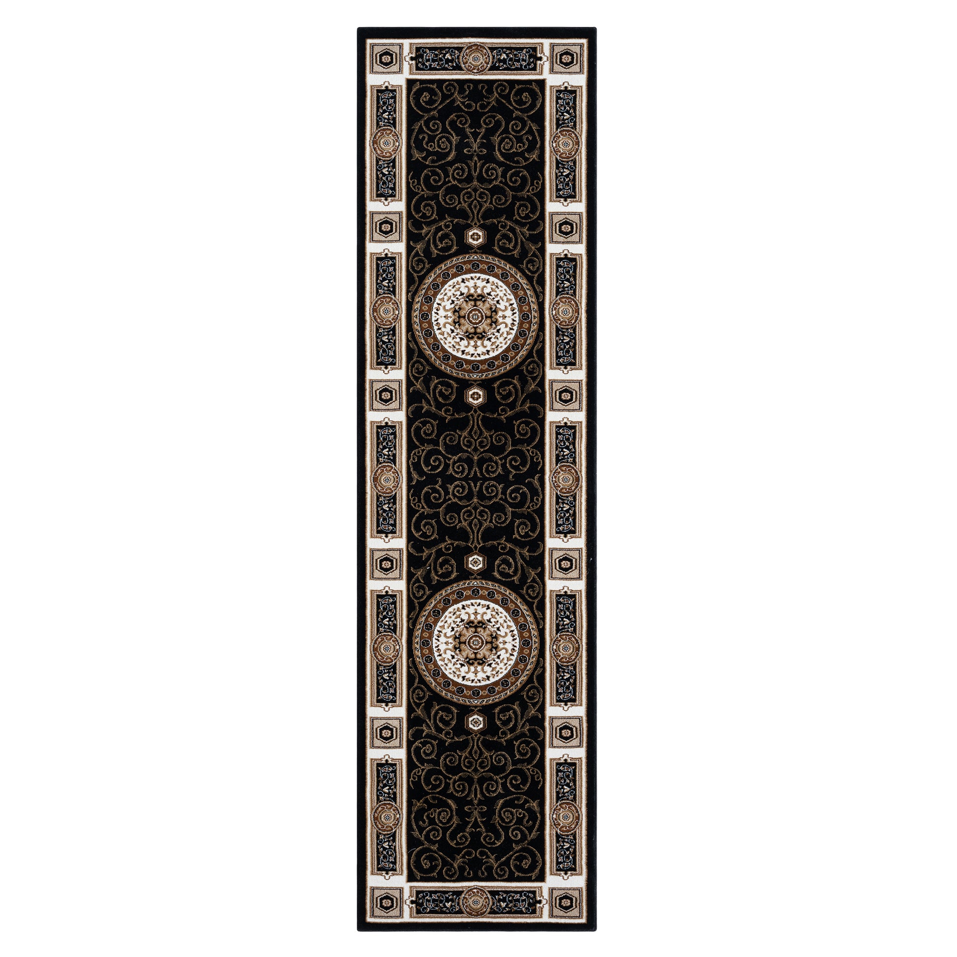 Oriental 511 black Traditional Hallway Runner Saray Rugs