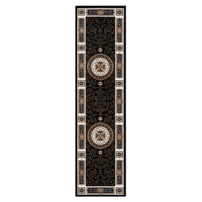 Oriental 511 black Traditional Hallway Runner Saray Rugs