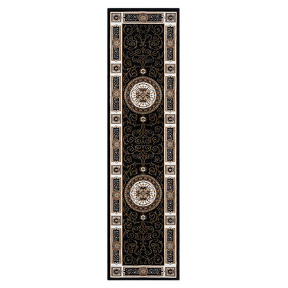 Oriental 511 black Traditional Hallway Runner Saray Rugs