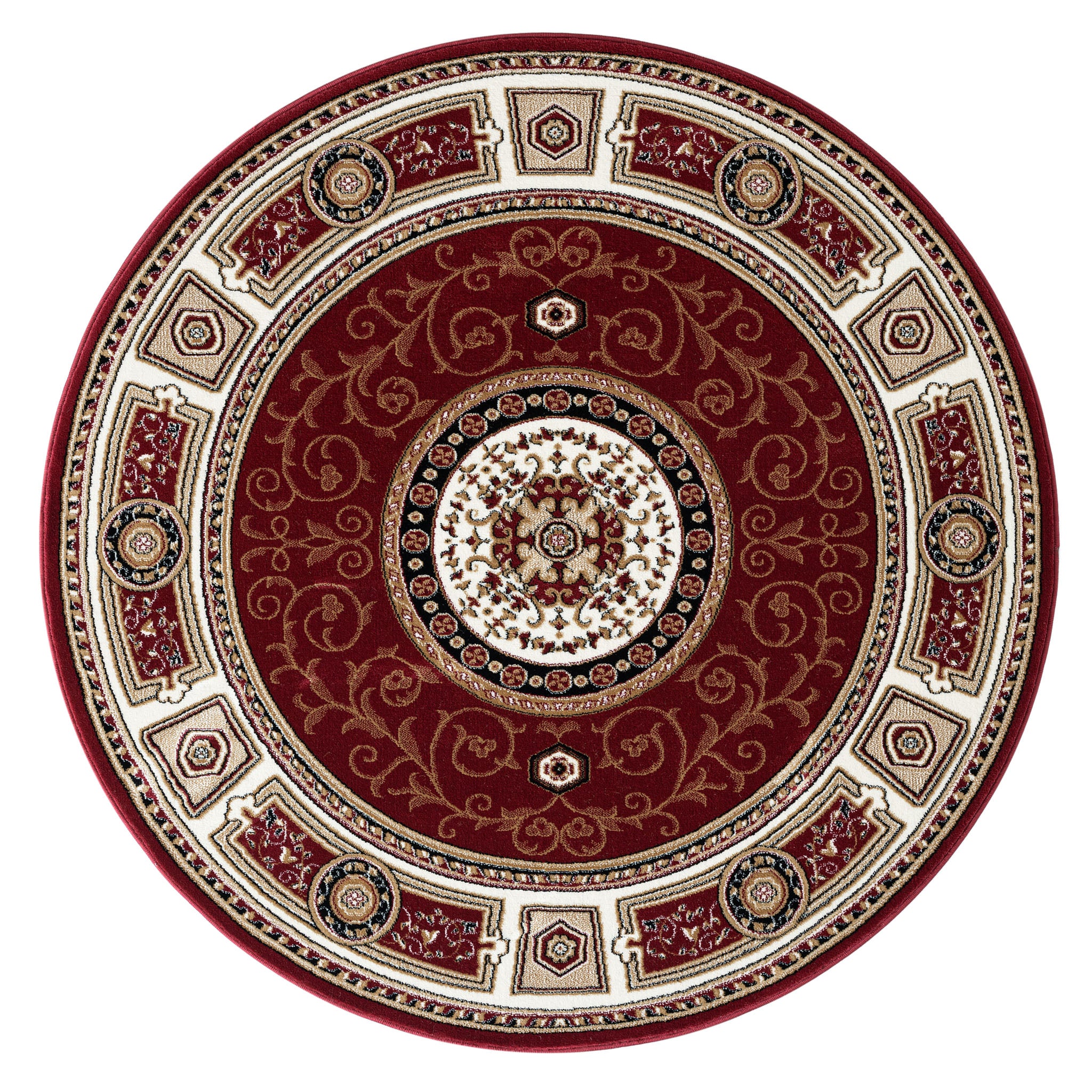 Oriental 511 Red Traditional Round Rug Saray Rugs