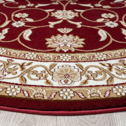 Oriental 512 Red Traditional Round Rug Saray Rugs