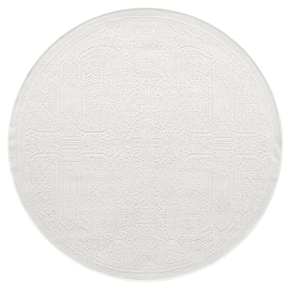 Fabled 471 Ivory Serene Modern Round Rug Saray Rugs