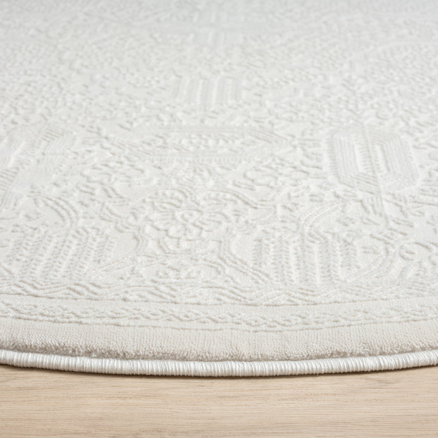 Fabled 471 Ivory Serene Modern Round Rug Saray Rugs