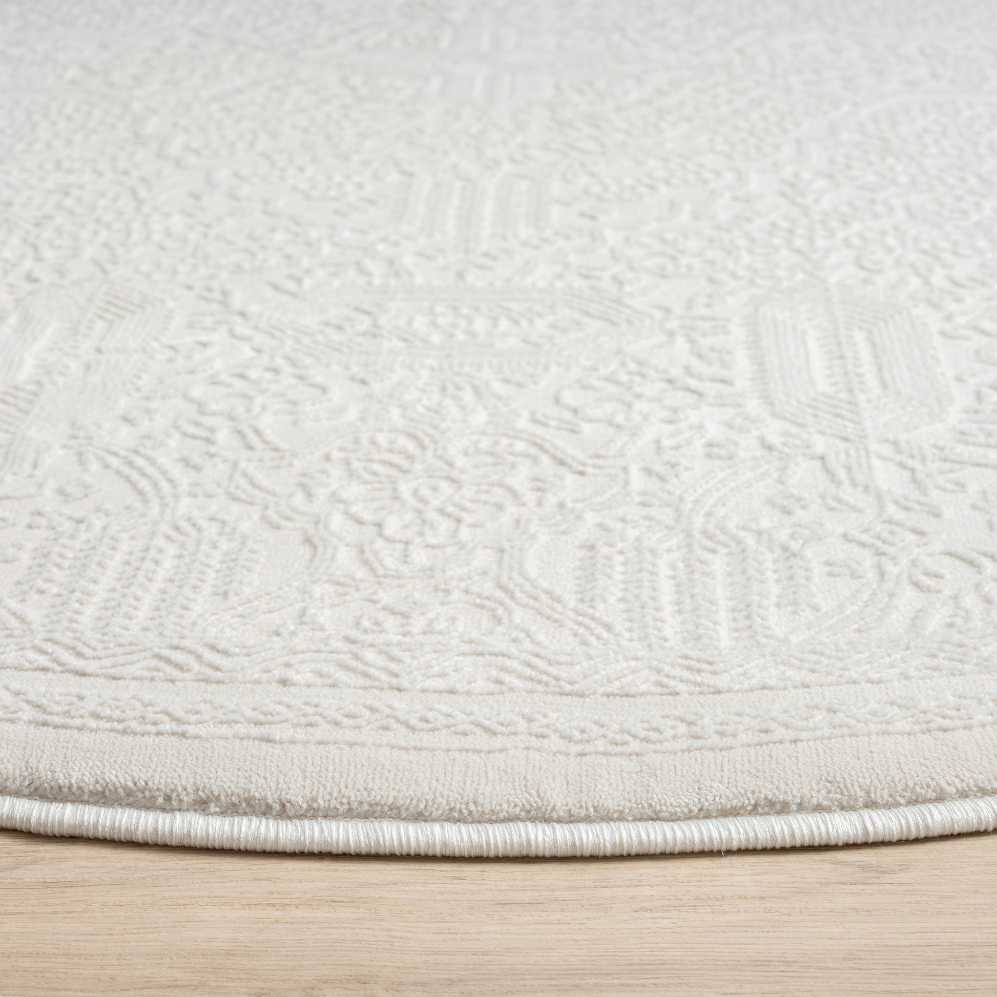 Fabled 471 Ivory Serene Modern Round Rug Saray Rugs