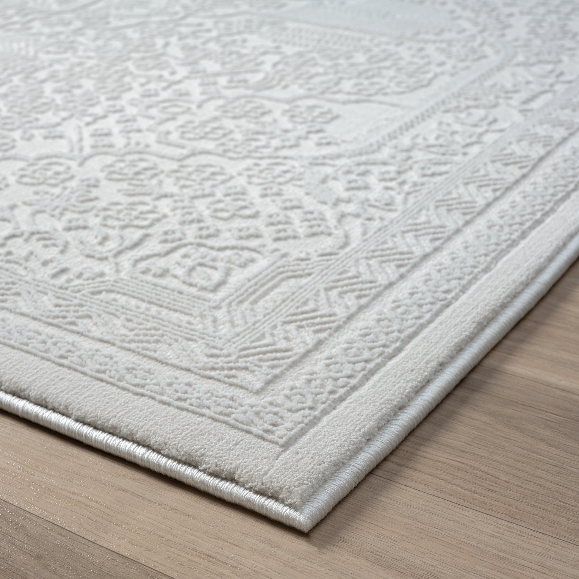 Fabled 471 Ivory Serene Modern Hallway Runner Rug Saray Rugs