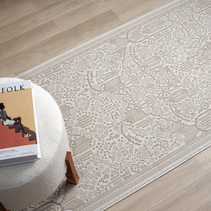 Fabled 472 Sand Serene Modern Hallway Runner Rug