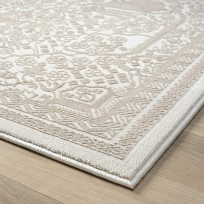 Fabled 472 Sand Serene Modern Hallway Runner Rug