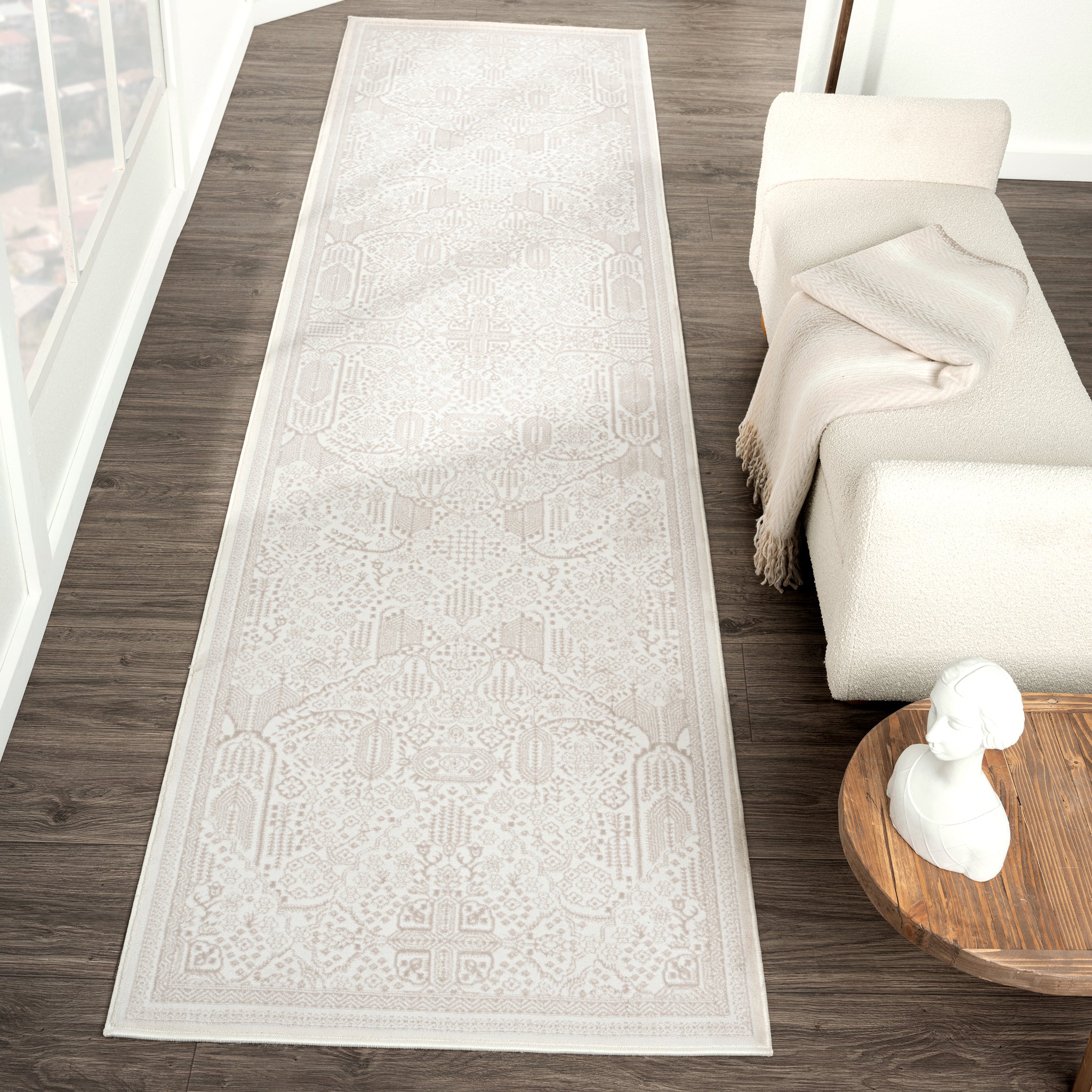 Fabled 472 Sand Serene Modern Hallway Runner Rug