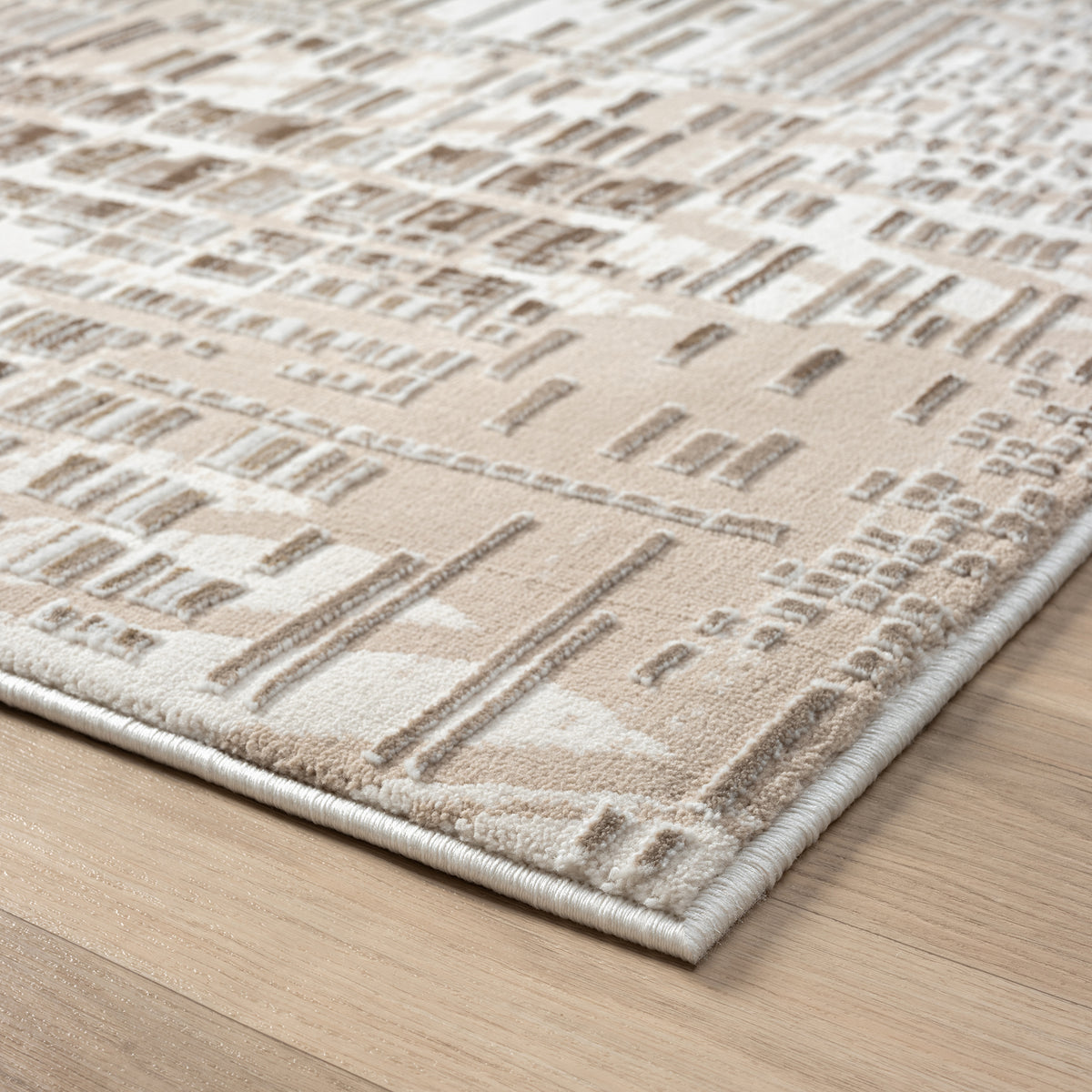 Fabled 473 Taupe Modern Hallway Runner Rug