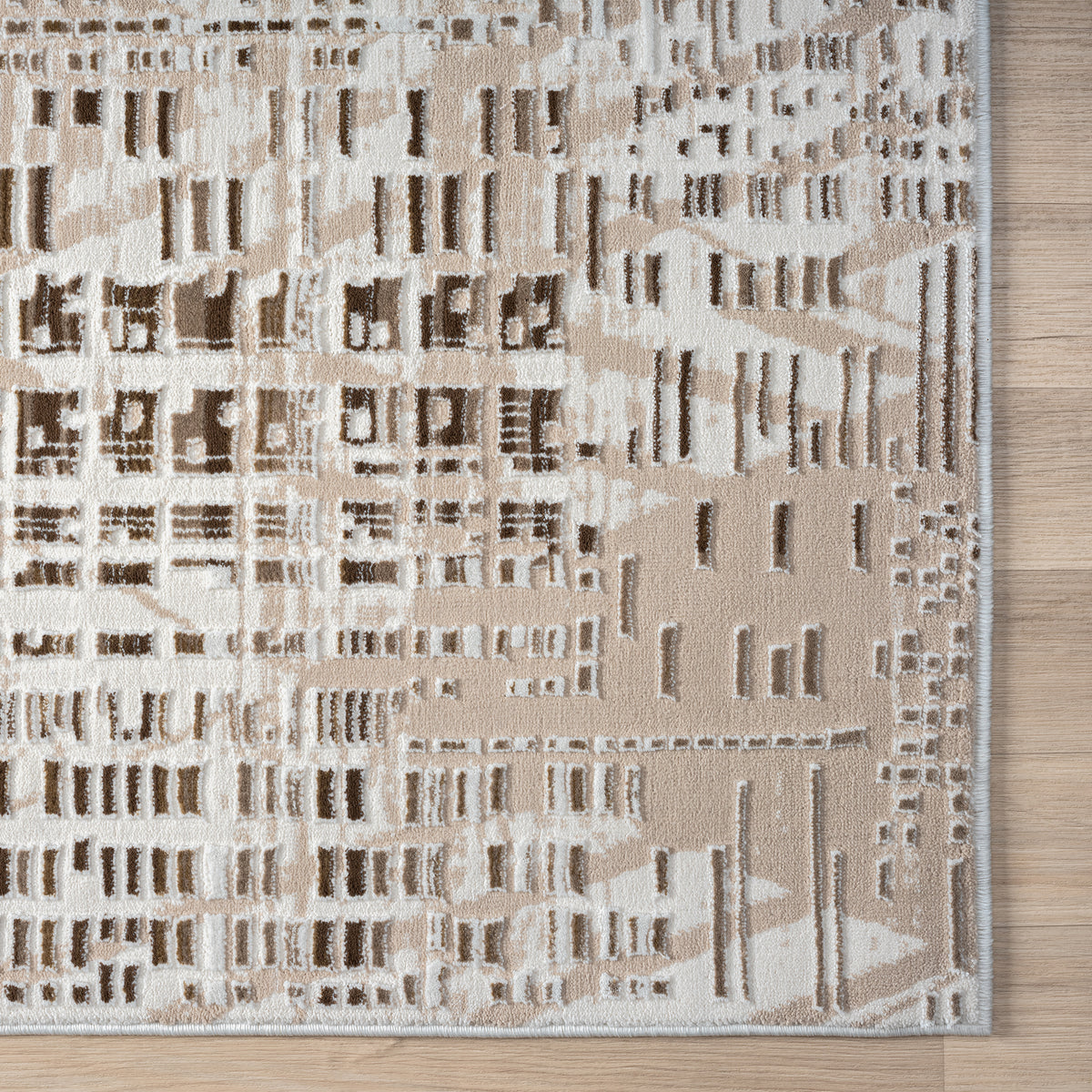 Fabled 473 Taupe Modern Hallway Runner Rug