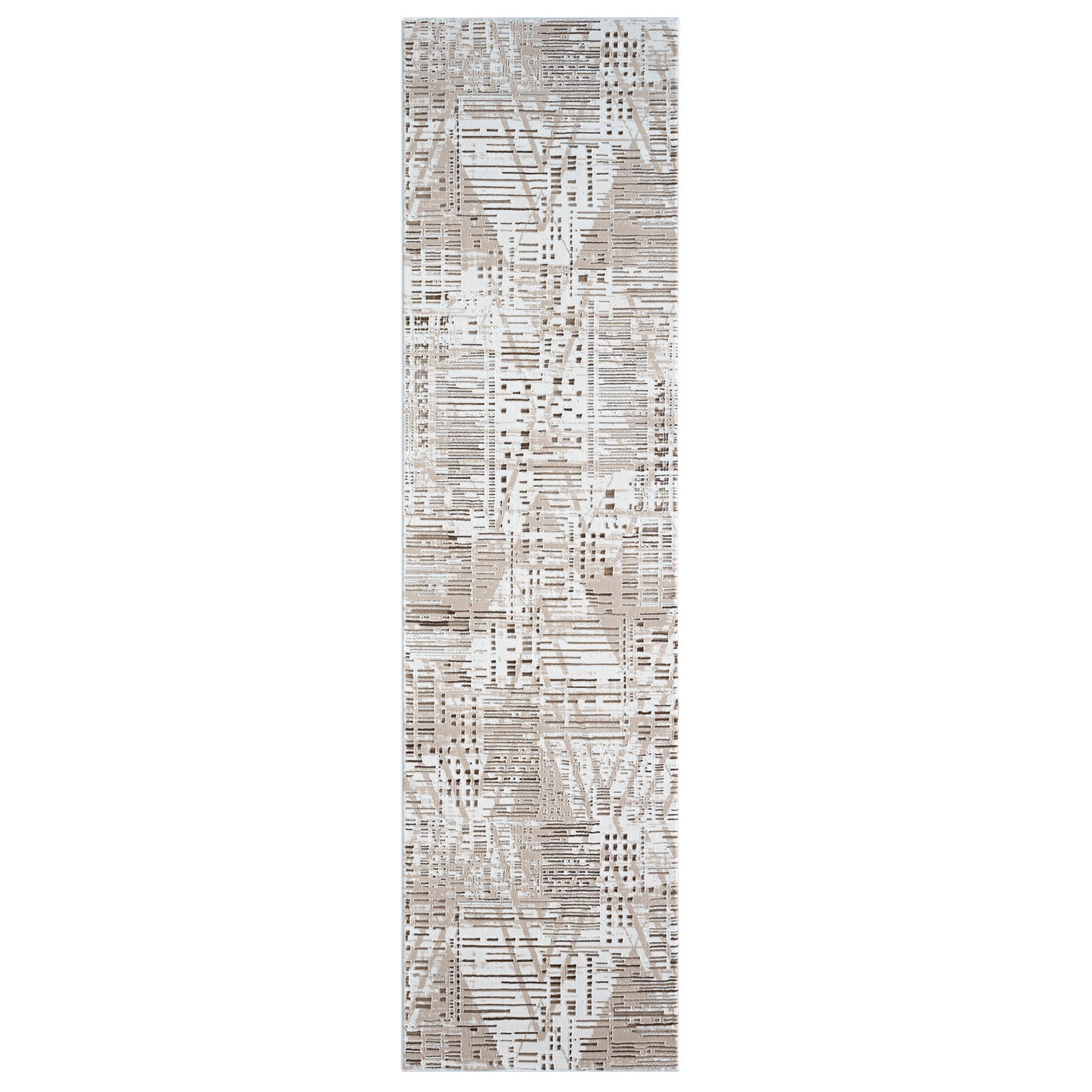 Fabled 473 Taupe Modern Hallway Runner Rug