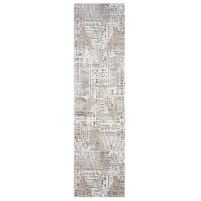 Fabled 473 Taupe Modern Hallway Runner Rug