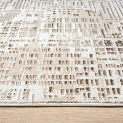 Fabled 473 Taupe Modern Hallway Runner Rug