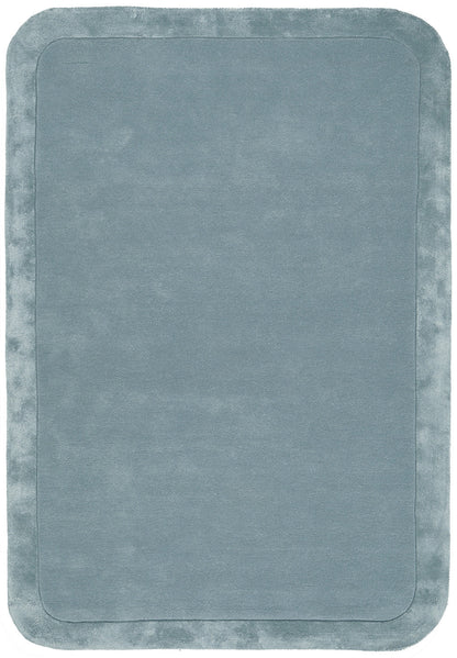 Hunter Blue Wool-Viscose Rug Rug Culture