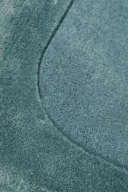 Hunter Blue Wool-Viscose Rug Rug Culture