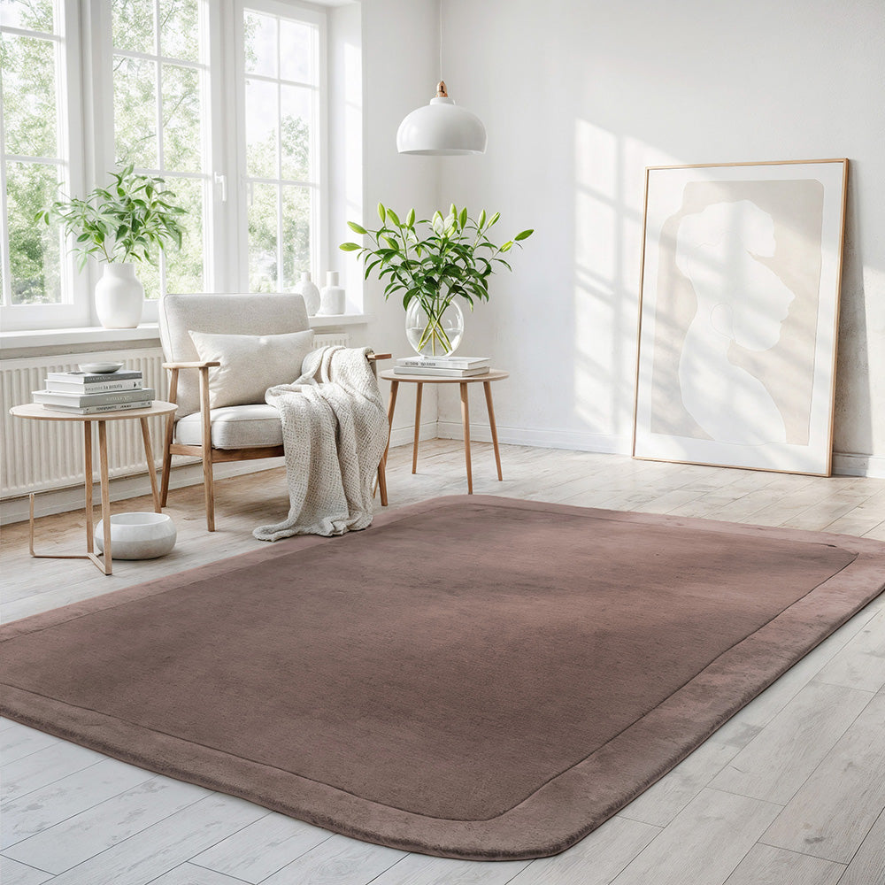 Hunter Grape Wool-Viscose Rug Rug Culture