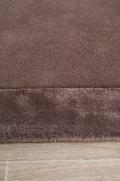 Hunter Grape Wool-Viscose Rug Rug Culture