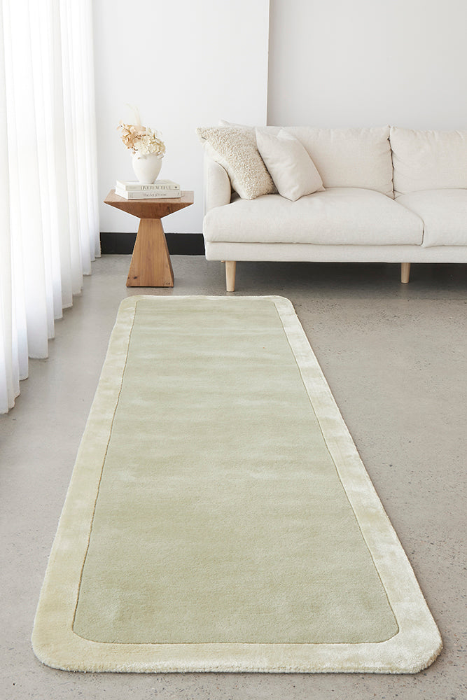 Hunter Sage Wool-Viscose Runner Rug Rug Culture