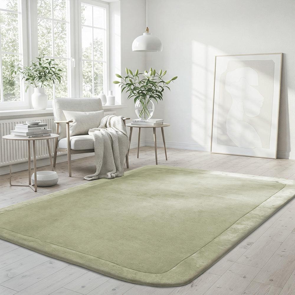 Hunter Sage Wool-Viscose Rug Rug Culture