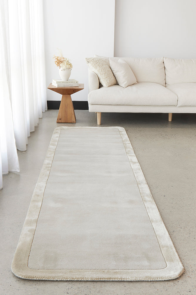 Hunter Silver Wool-Viscose Runner Rug Rug Culture