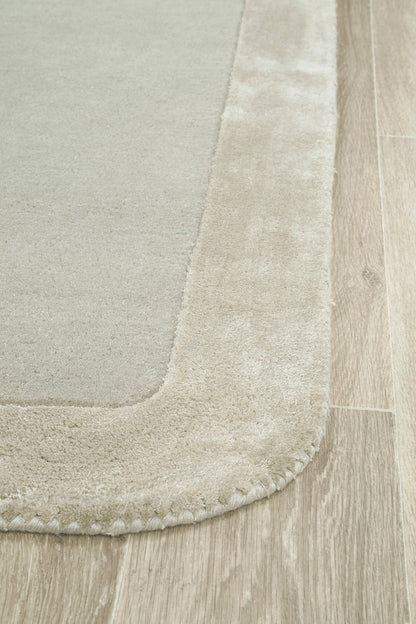 Hunter Silver Wool-Viscose Rug Rug Culture