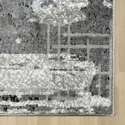Budget Rugs 2316 grey square Rug