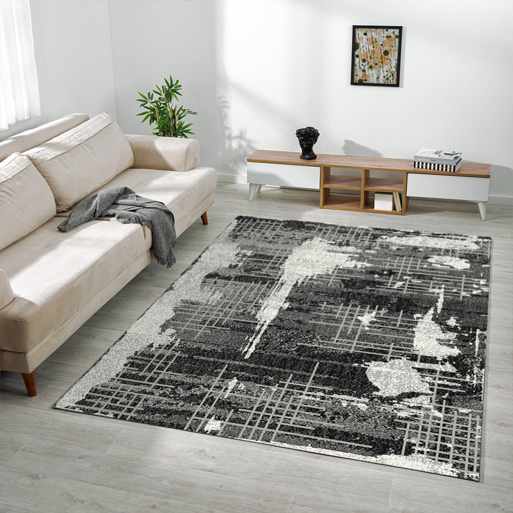Budget Rugs 2316 grey square Rug