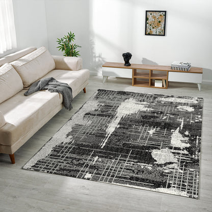 Budget Rugs 2316 grey square Rug