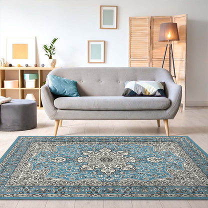Budget Rugs 2567 Blue square Rug Saray Rugs